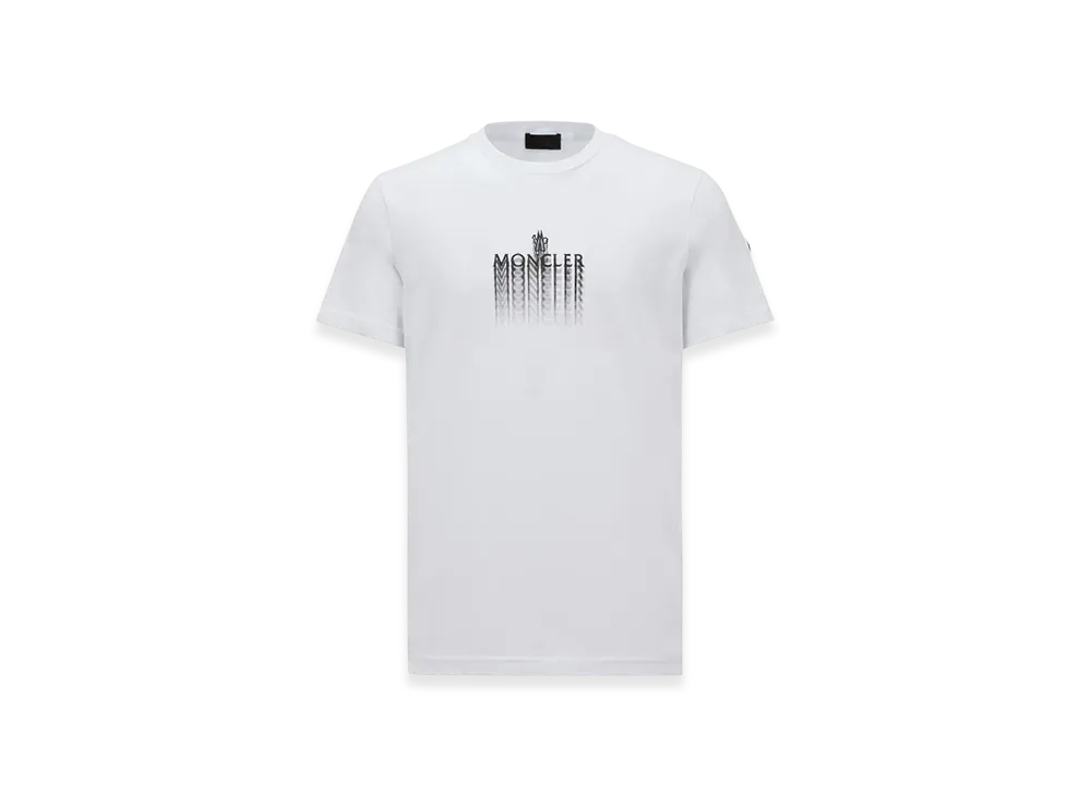 MONCLER Faded Logo Cotton T-Shirt "White"