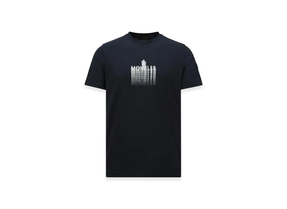 MONCLER Faded Logo Cotton T-Shirt "Navy Blue"