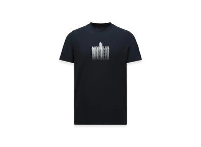 MONCLER Faded Logo Cotton T-Shirt "Navy Blue"