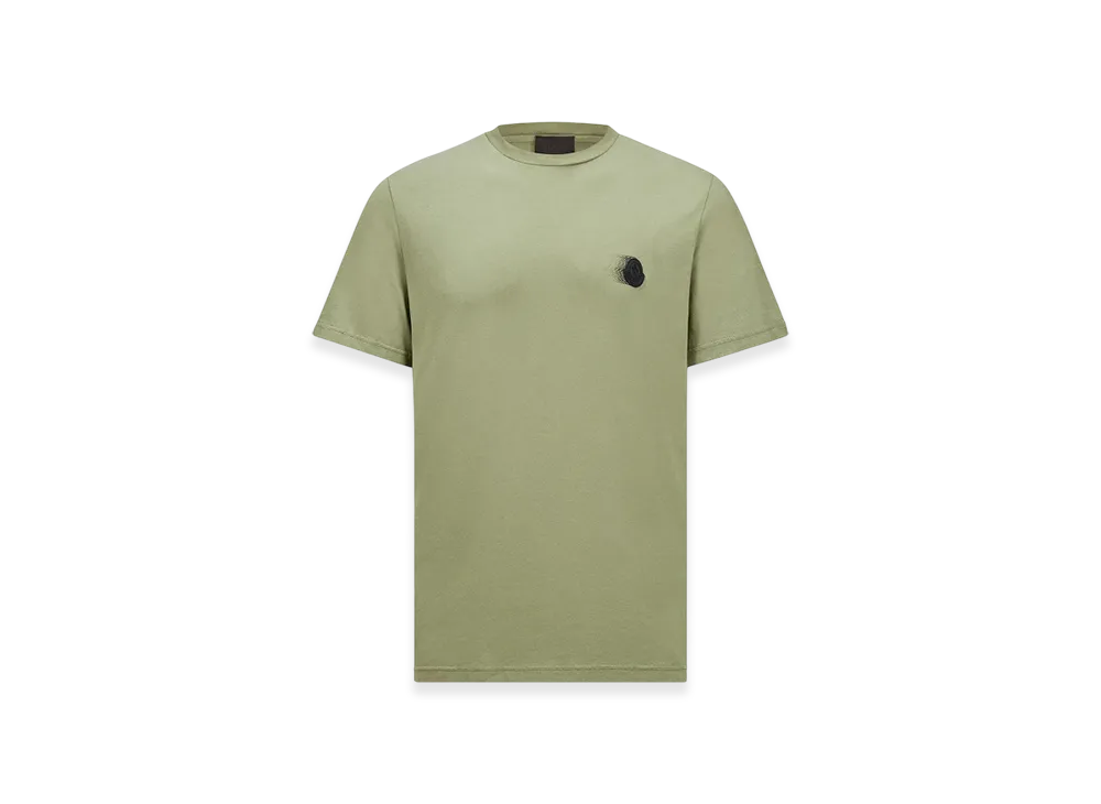 MONCLER Faded Logo Motif Cotton T-Shirt "Sage Green"