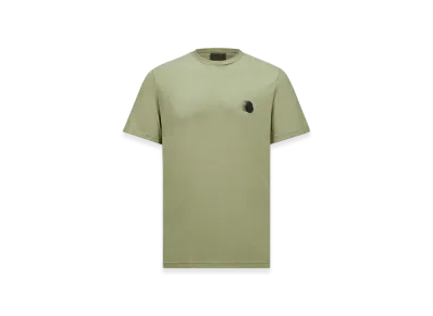 MONCLER Faded Logo Motif Cotton T-Shirt "Sage Green"