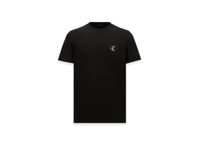 MONCLER Faded Logo Motif Cotton T-Shirt "Black"