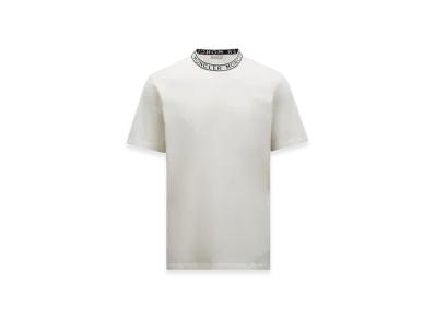 MONCLER Logo-Trimmed Cotton T-Shirt "Off White"