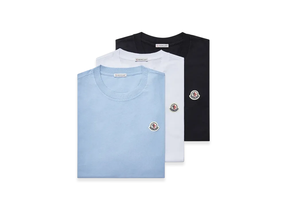 MONCLER Logo Patch Cotton T-Shirt (Pack Of Three) "Multi"