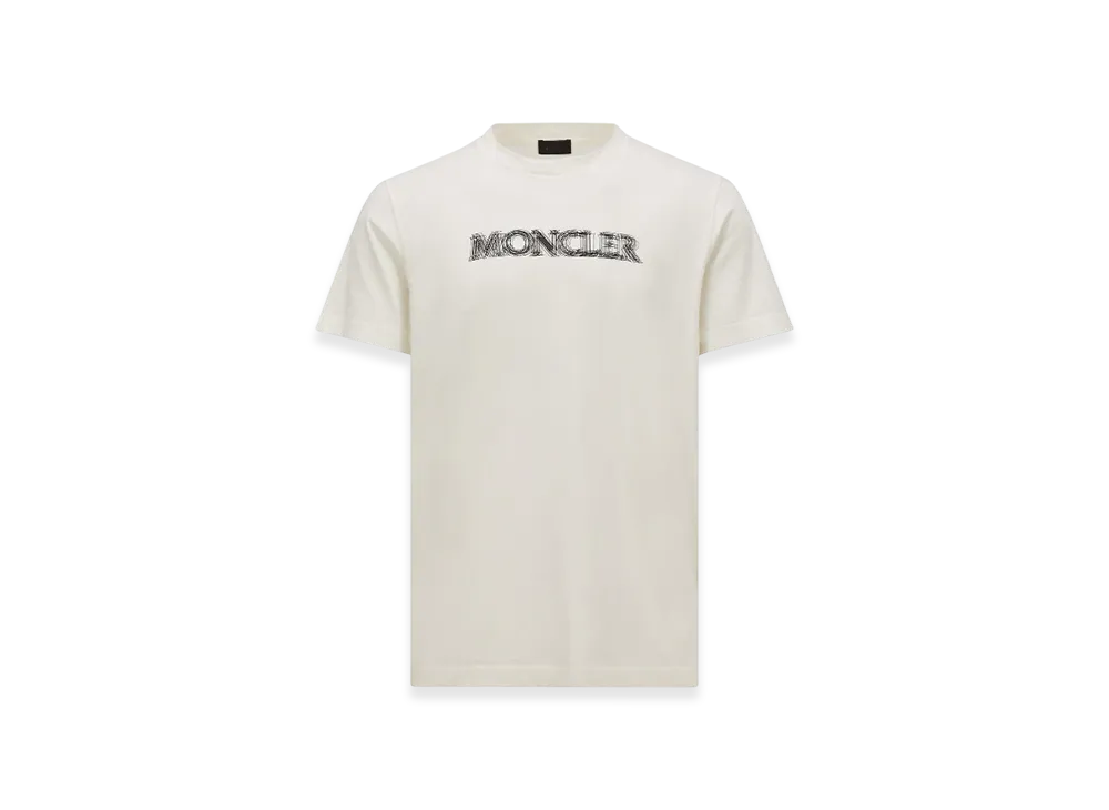 MONCLER Blurred Logo Cotton T-Shirt "White"