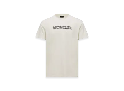 MONCLER Blurred Logo Cotton T-Shirt "White"