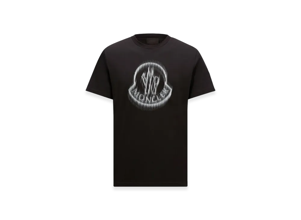 MONCLER Blurred Logo Cotton T-Shirt "Black"
