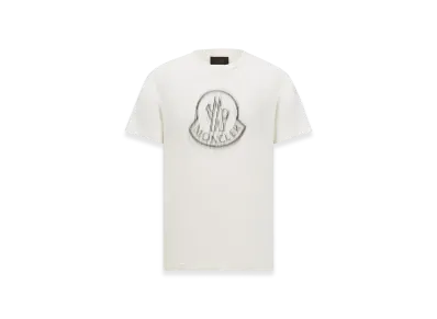 MONCLER Blurred Logo Cotton T-Shirt "White"