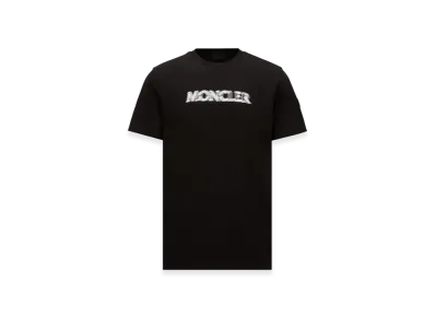 MONCLER Blurred Logo Cotton T-Shirt "Black"