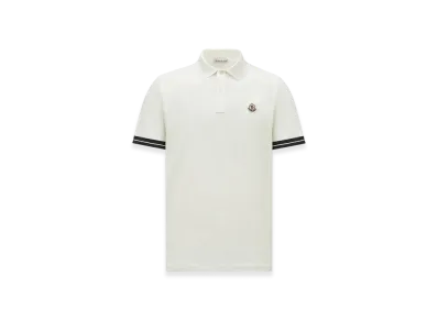 MONCLER Logo Cotton Piquet Polo Shirt "White"
