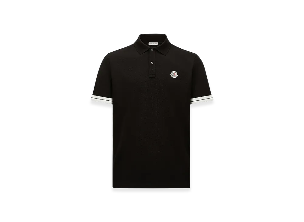 MONCLER Logo Cotton Piquet Polo Shirt "Black"