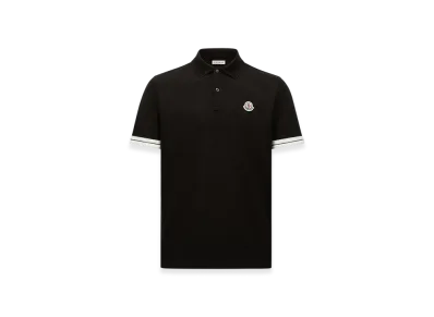 MONCLER Logo Cotton Piquet Polo Shirt "Black"