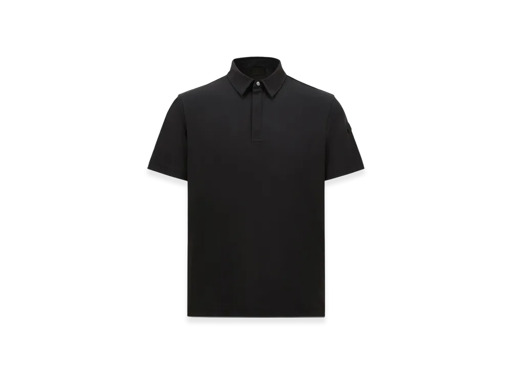 MONCLER Logo Patch Polo Shirt "Black"