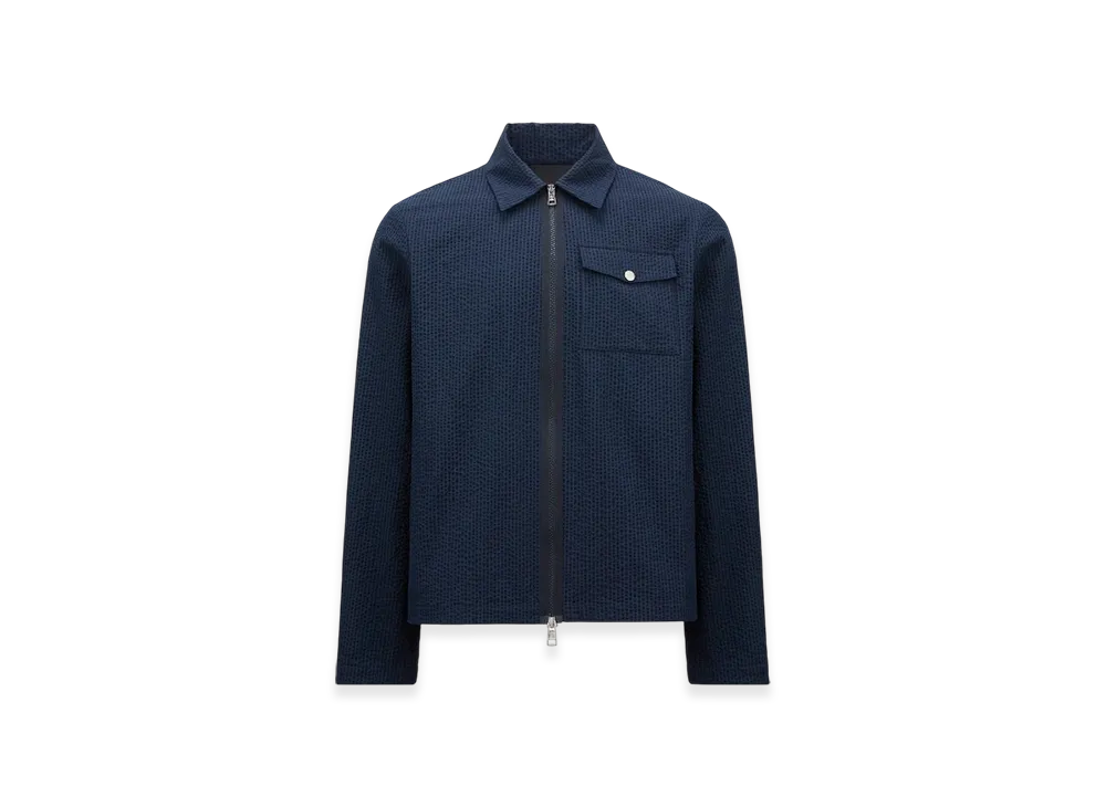 MONCLER Seersucker Shirt Jacket "Dark Blue"