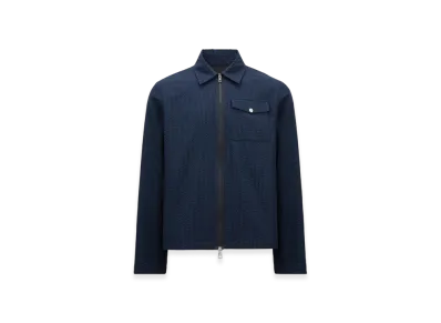MONCLER Seersucker Shirt Jacket "Dark Blue"