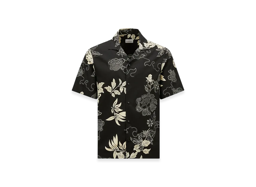 MONCLER Floral Print Cotton Shirt "Black"