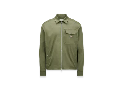 MONCLER Cotton Gabardine Zip-Up Shirt Jacket "Olive Green"
