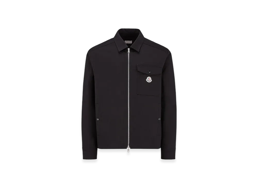 MONCLER Cotton Gabardine Zip-Up Shirt Jacket "Black"