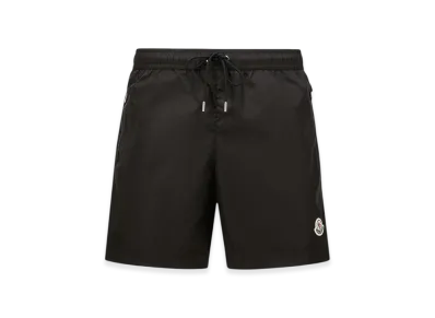 MONCLER Logo Patch Swim Shorts "Black"