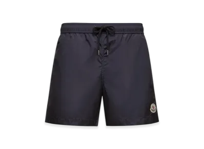 MONCLER Logo Patch Swim Shorts "Night Blue"