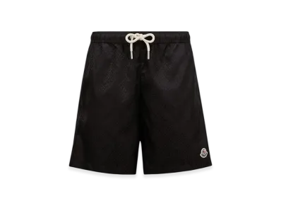MONCLER Monogram Jacquard Swim Shorts "Black"