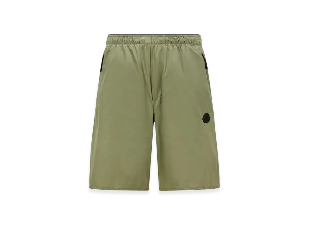 MONCLER Logo Patch Shorts "Sage Green"