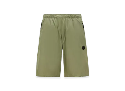 MONCLER Logo Patch Shorts "Sage Green"