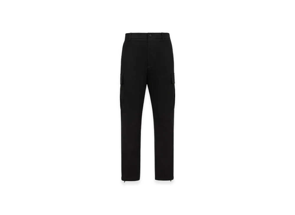 MONCLER Cotton Gabardine Cargo Trousers "Black"