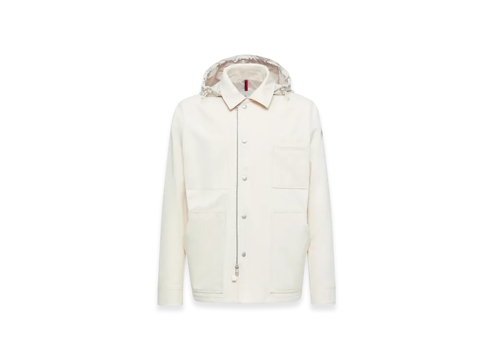 MONCLER Guerledan Hooded Cotton Shirt Jacket "White Ivory"