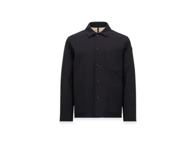 MONCLER Plumel Wool Gabardine Down Shirt Jacket "Navy Blue"
