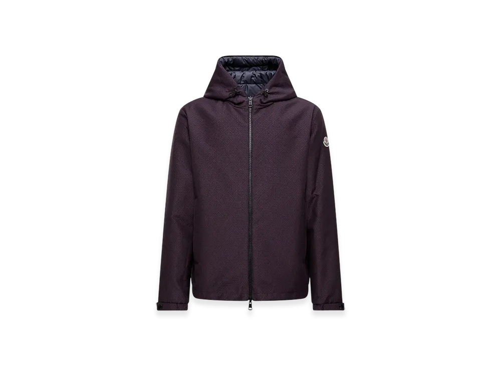 MONCLER Monogram Guery Reversible Hooded Short Down Jacket "Blue Red"