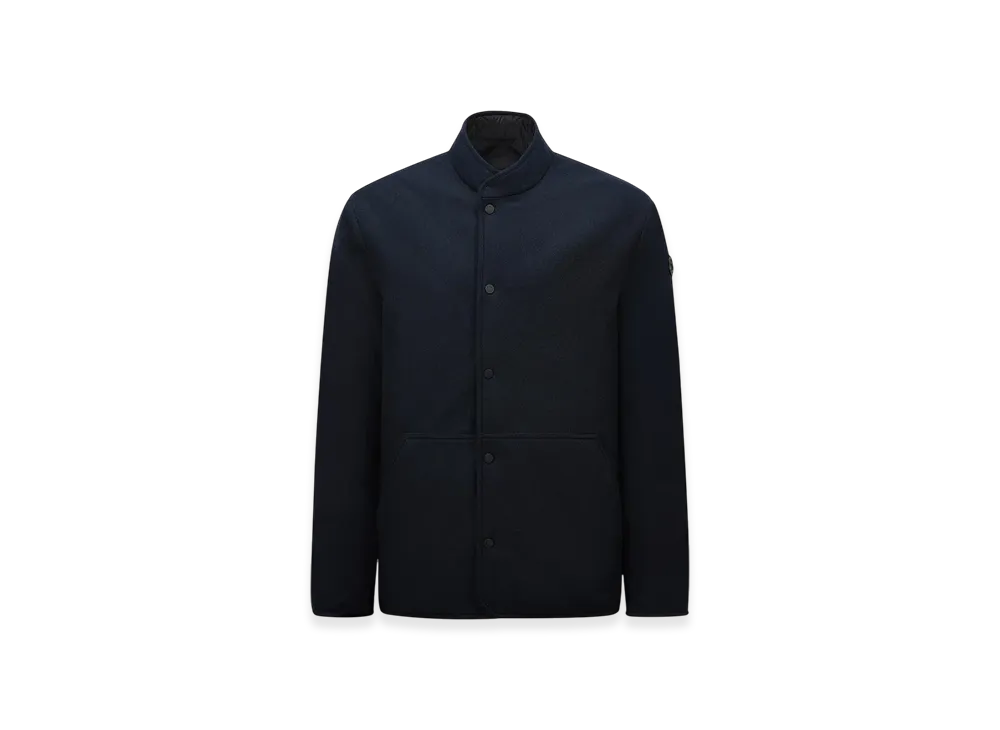 MONCLER Bane Reversible Cashmere Short Down Jacket "Navy Blue"