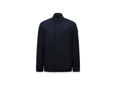 MONCLER Bane Reversible Cashmere Short Down Jacket "Navy Blue"