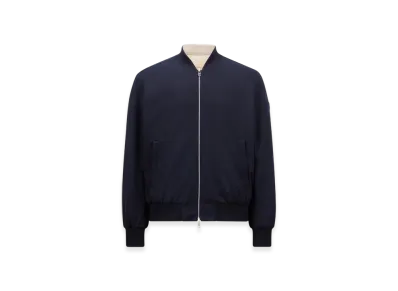 MONCLER Villerest Reversible Cashmere Blend Down Bomber Jacket "Navy Blue"