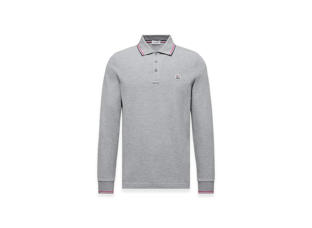 MONCLER Long Sleeve Polo Shirt "Grey"
