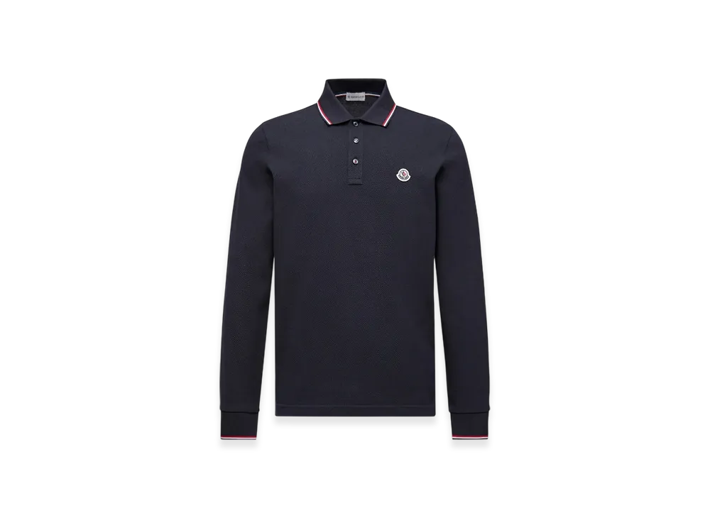 MONCLER Long Sleeve Polo Shirt "Dark Blue"