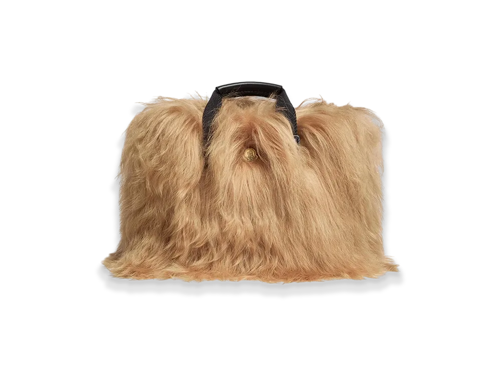 MONCLER Micro Caradoc Shearling Tote Bag "Beige"