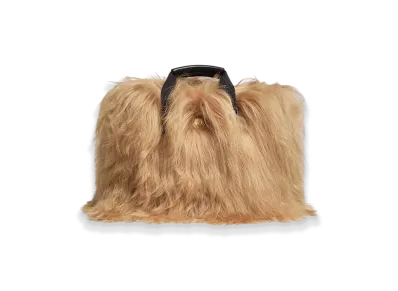 MONCLER Micro Caradoc Shearling Tote Bag "Beige"