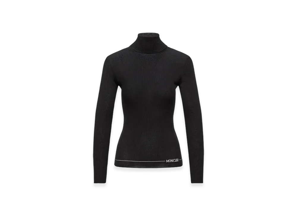 MONCLER Logo Wool Polo Neck Jumper "Black"