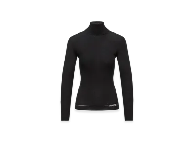 MONCLER Logo Wool Polo Neck Jumper "Black"