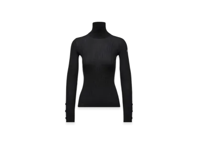 MONCLER Wool & Cashmere Polo Neck Jumper "Black"