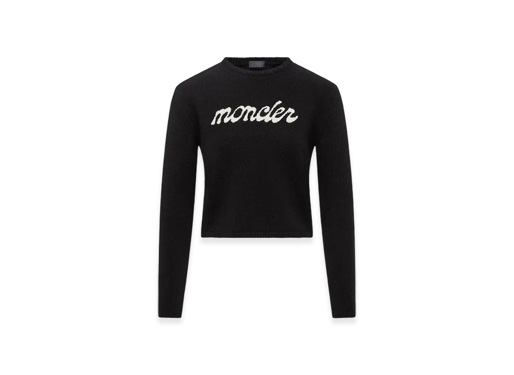 MONCLER Embroidered Logo Wool & Cashmere Sweater "Black"