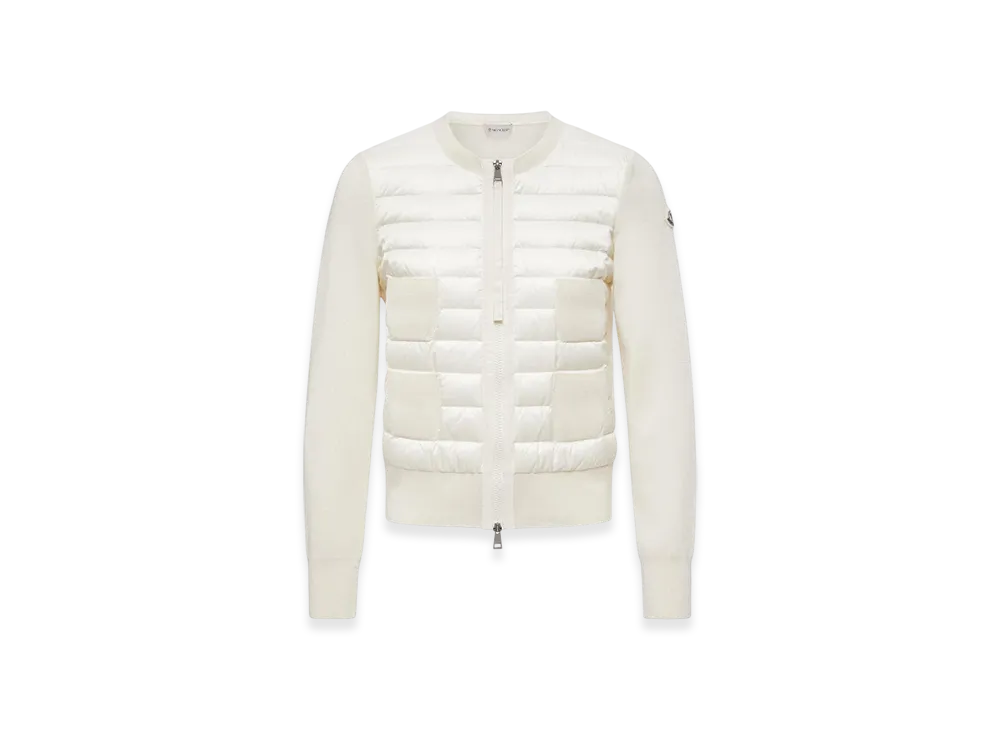MONCLER Padded Wool Zip-Up Cardigan "White"