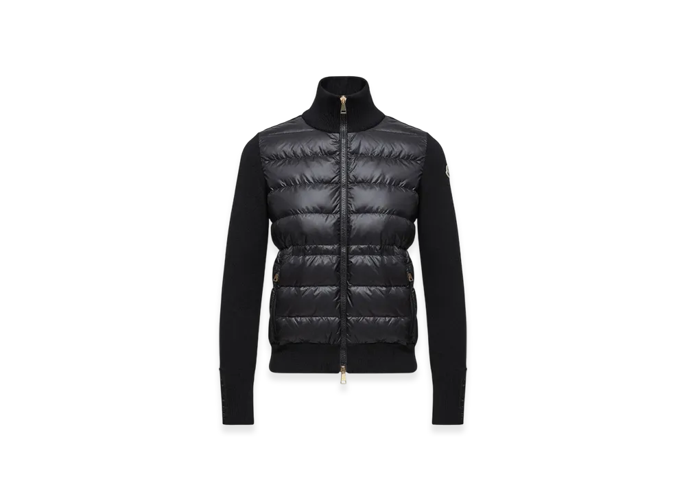 MONCLER Padded Wool Zip-Up Cardigan "Black"