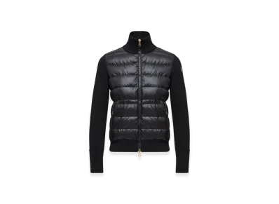 MONCLER Padded Wool Zip-Up Cardigan "Black"