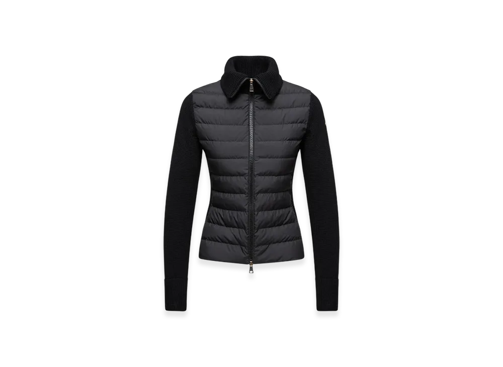 MONCLER Padded Wool Zip-Up Cardigan "Black"