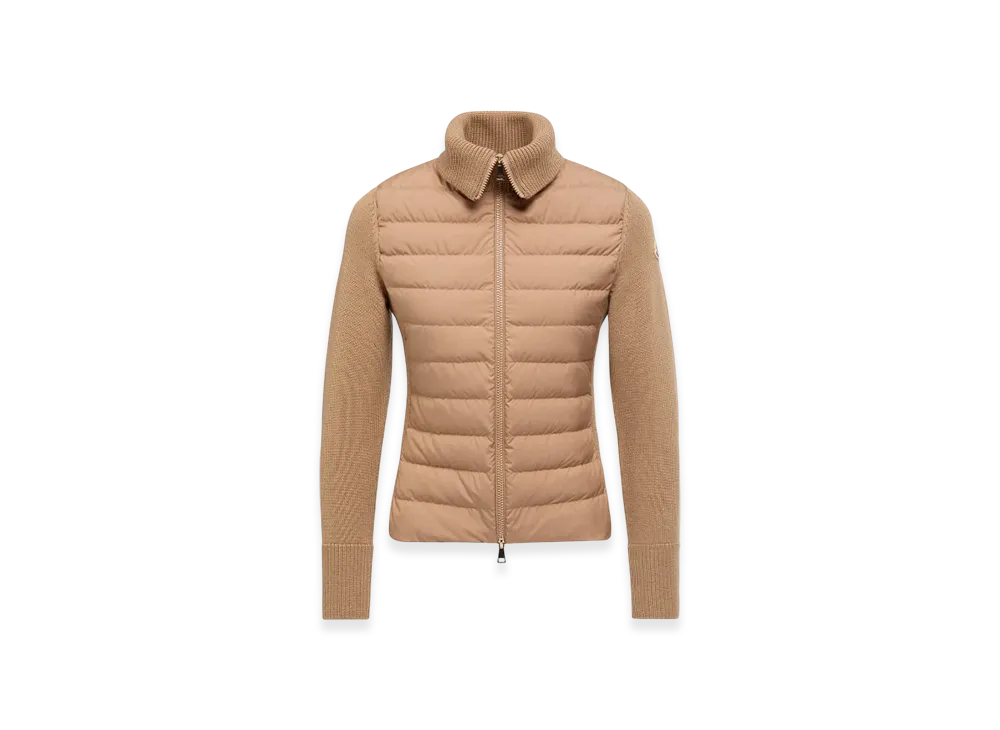 MONCLER Padded Wool Zip-Up Cardigan "Beige"