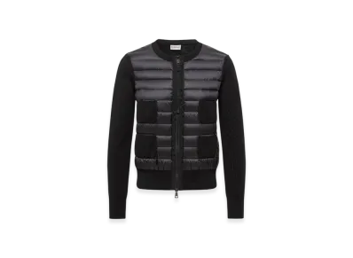 MONCLER Padded Wool Zip-Up Cardigan "Black"