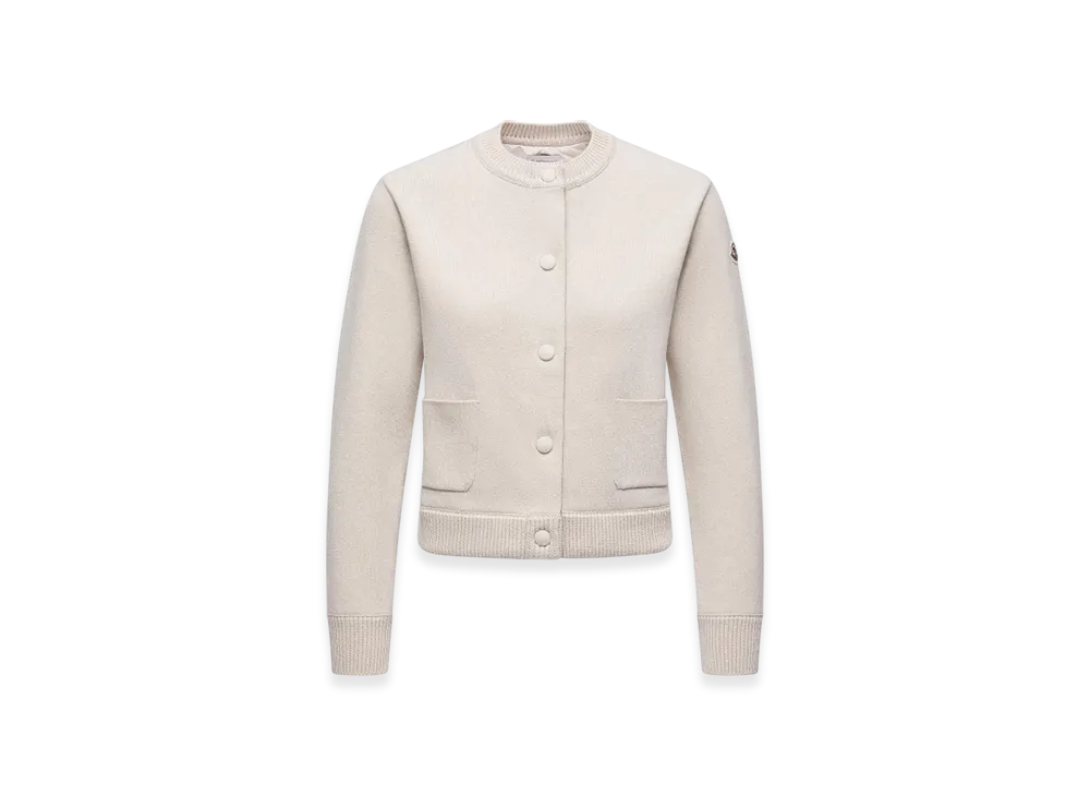 MONCLER Padded Wool Cardigan "White"