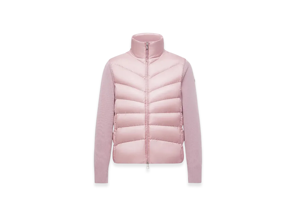 MONCLER Padded Wool Cardigan "Pink"